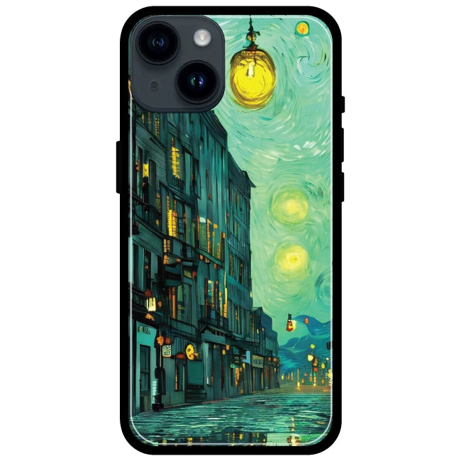 European Art - Glossy Metal Silicone Case For Apple iPhone Models- Apple iPhone 15