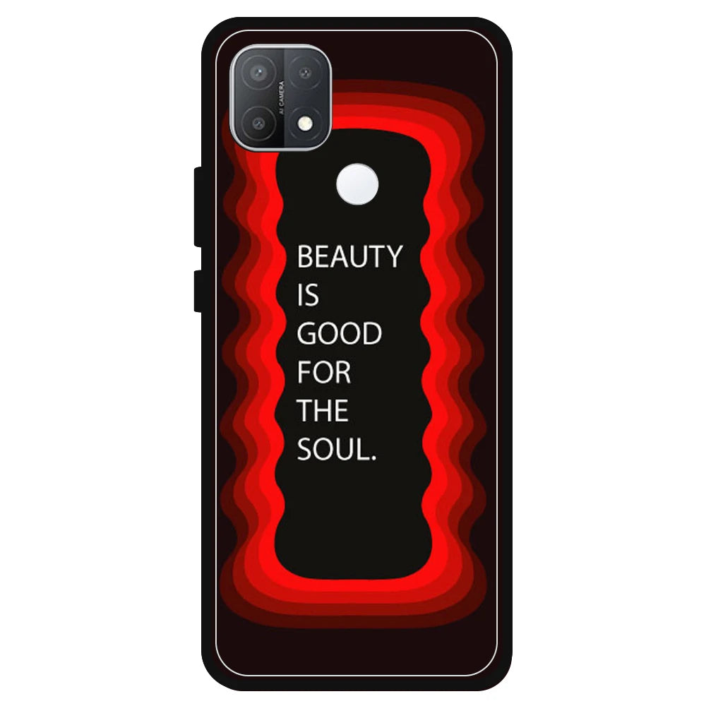 'Beauty Is Good For The Soul' - Red Armor Case For Oppo Models Oppo A15