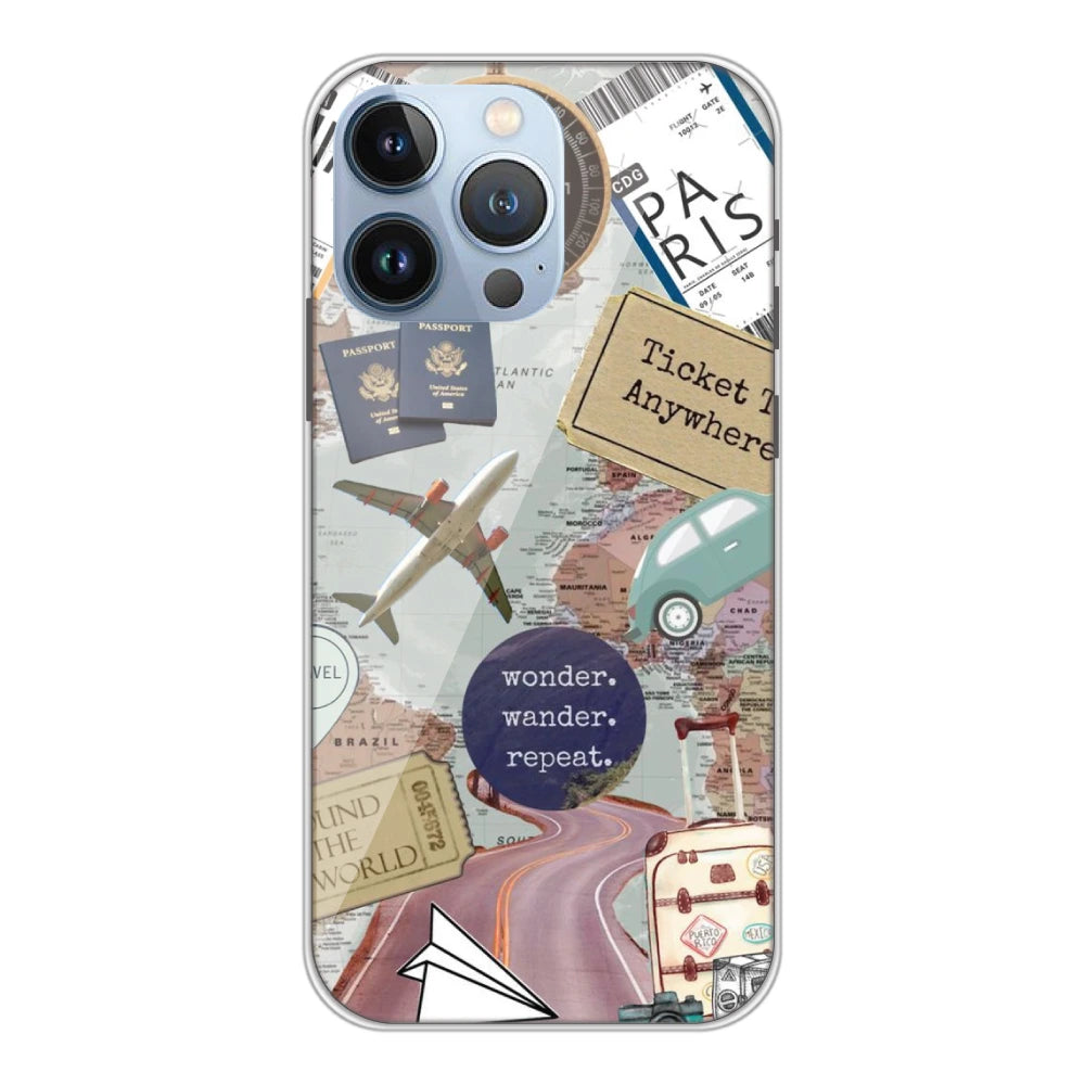 Travel Collage - Silicone Case For Apple iPhone Models apple iphone 13 pro
