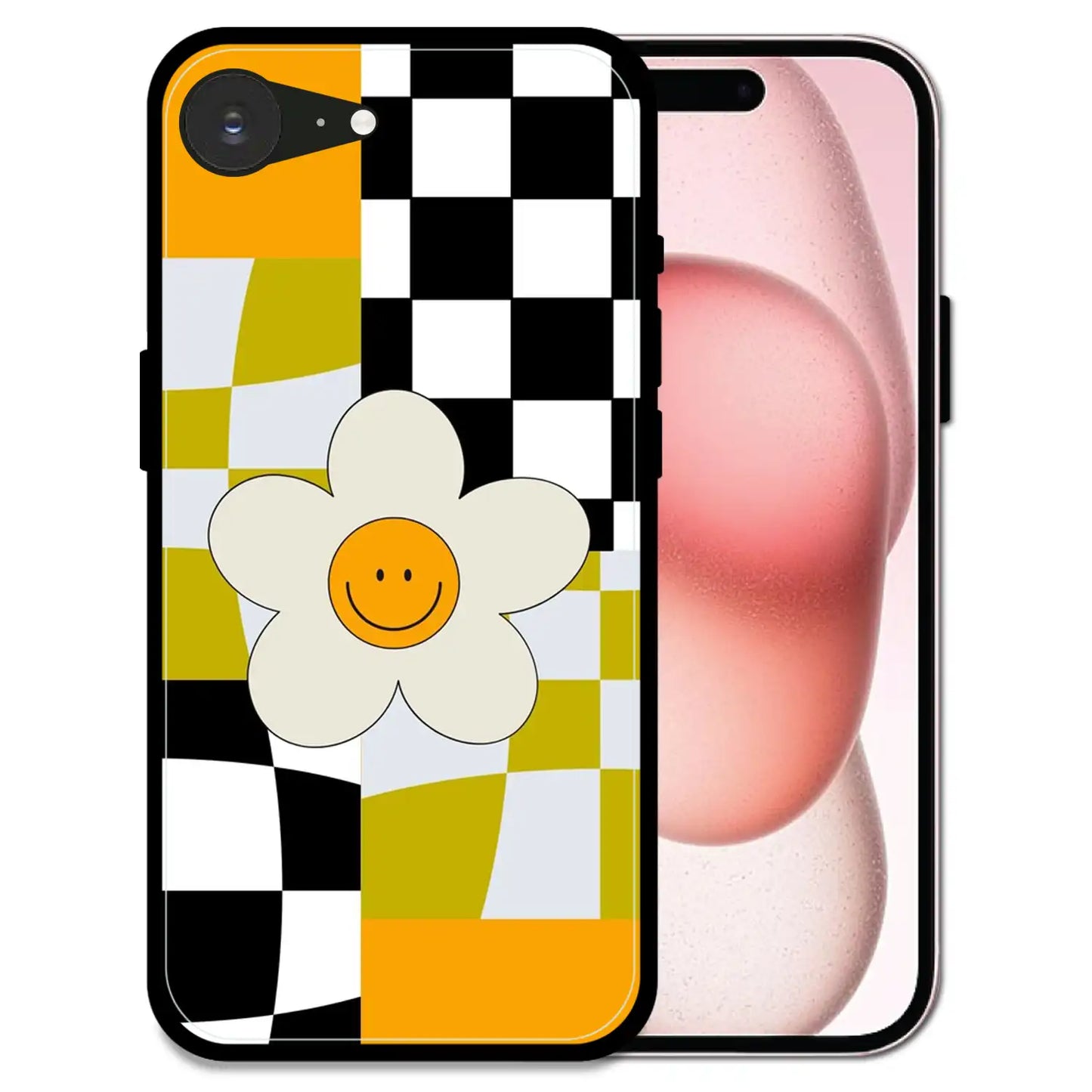 Smiley Flower - Glossy Metal Silicone Case For Apple iPhone 16e