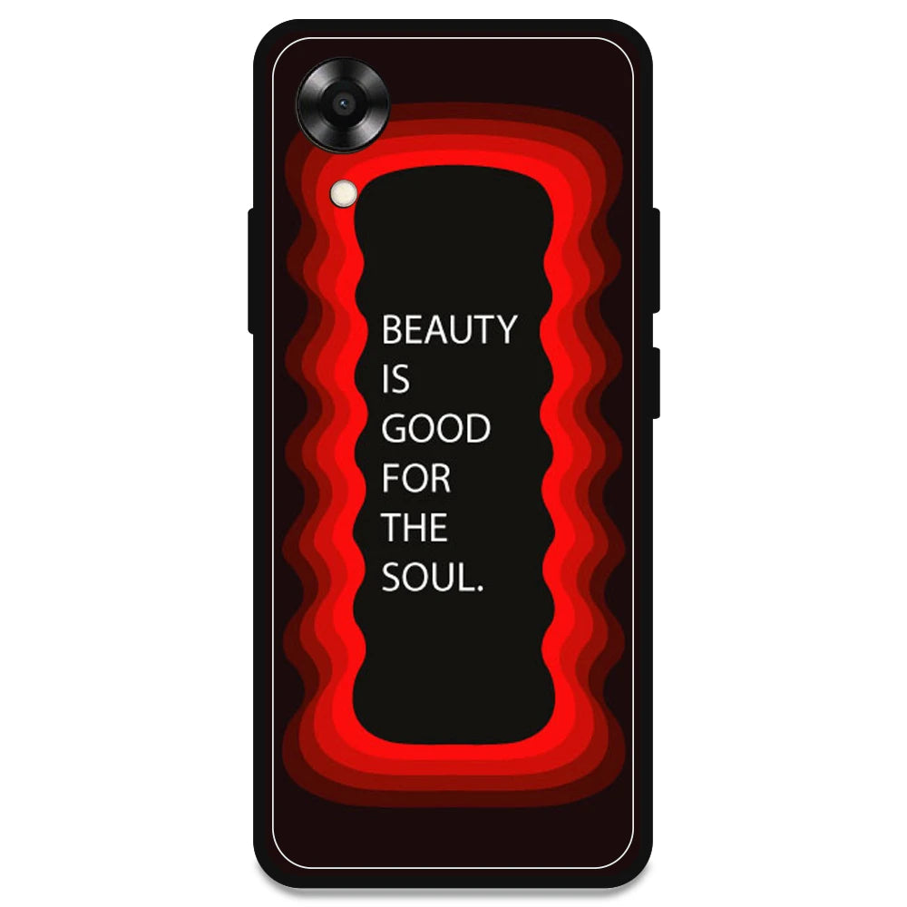 'Beauty Is Good For The Soul' - Red Armor Case For Oppo Models Oppo A17K