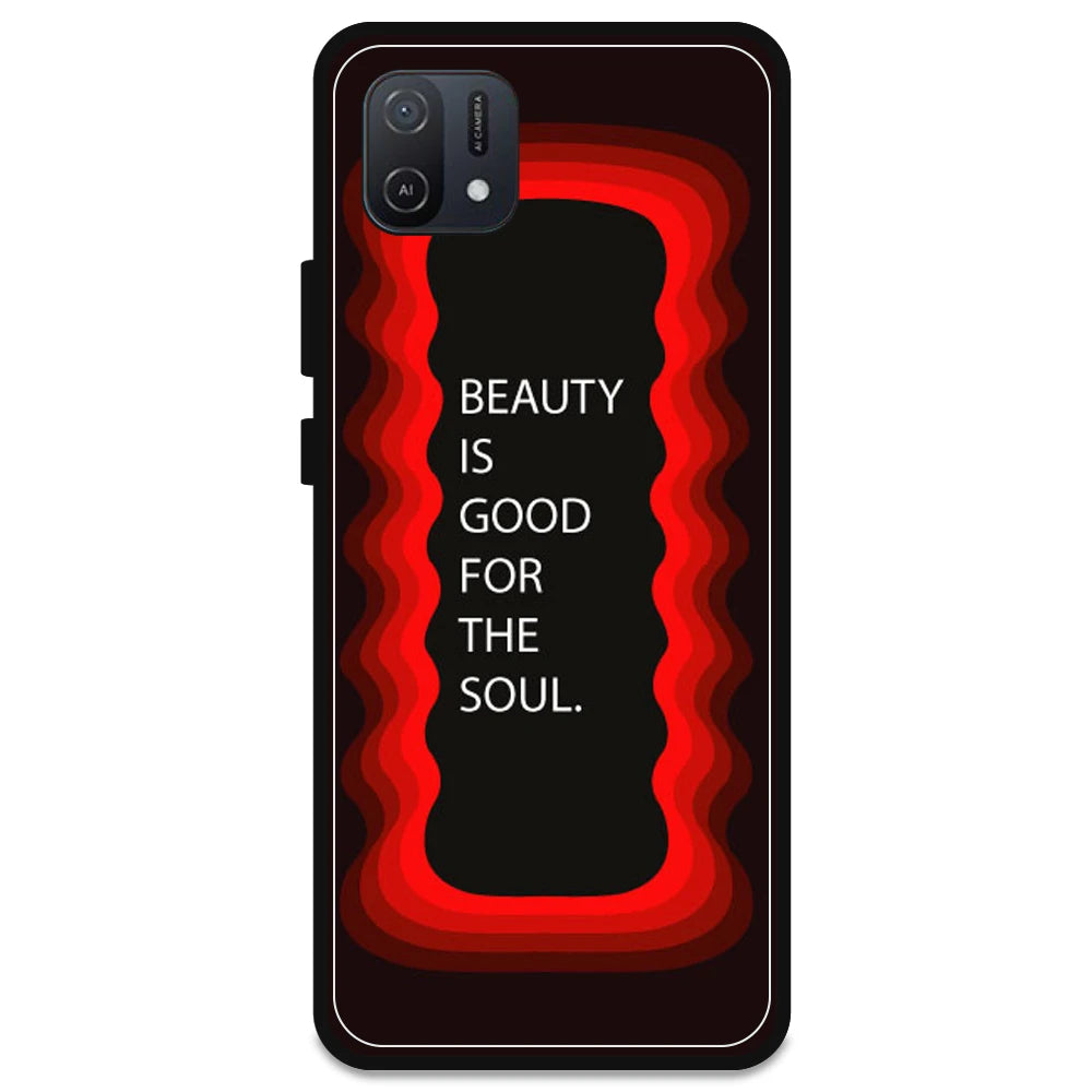 'Beauty Is Good For The Soul' - Red Armor Case For Oppo Models Oppo A16K