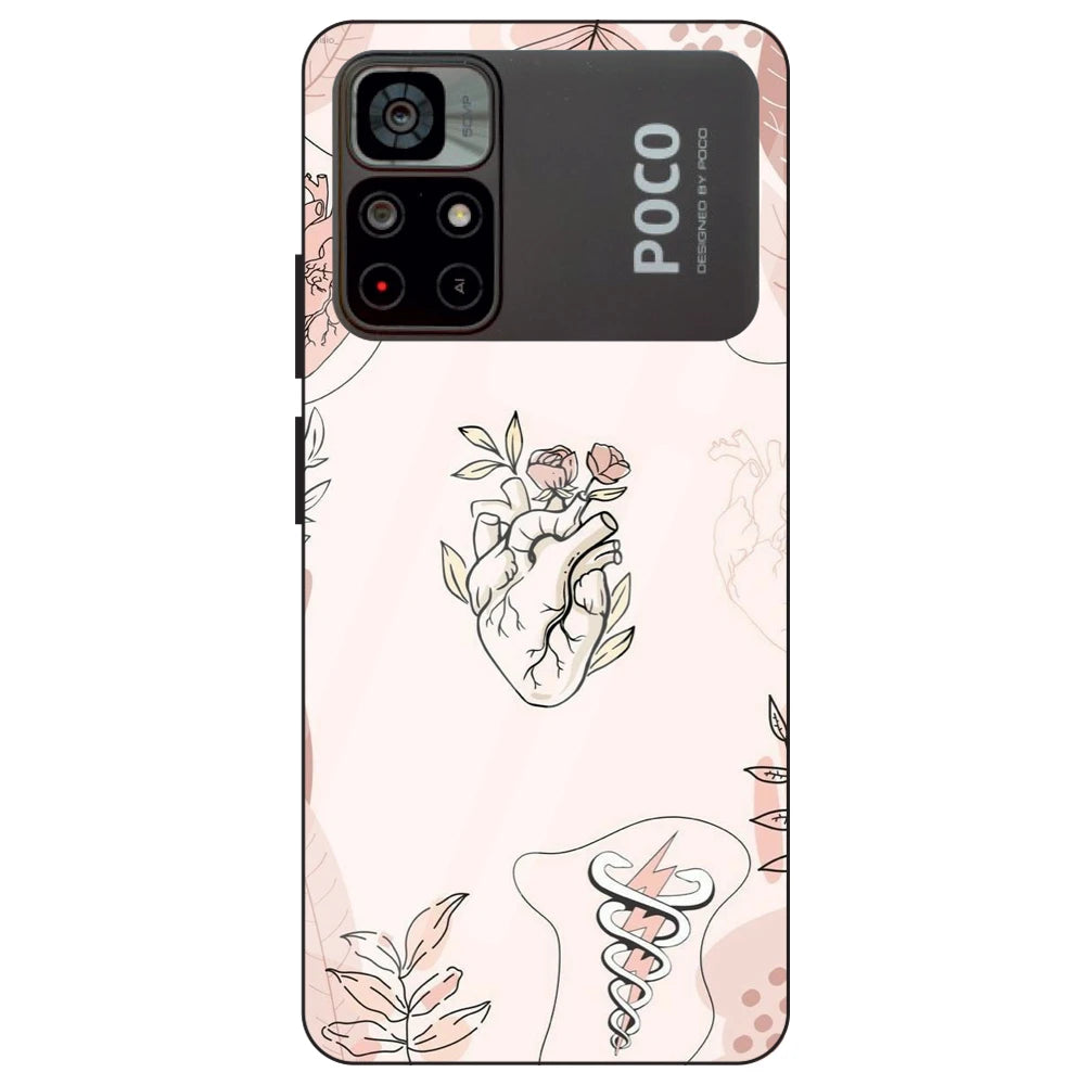Hearts And Flowers - Glass Cases For Redmi Poco Models