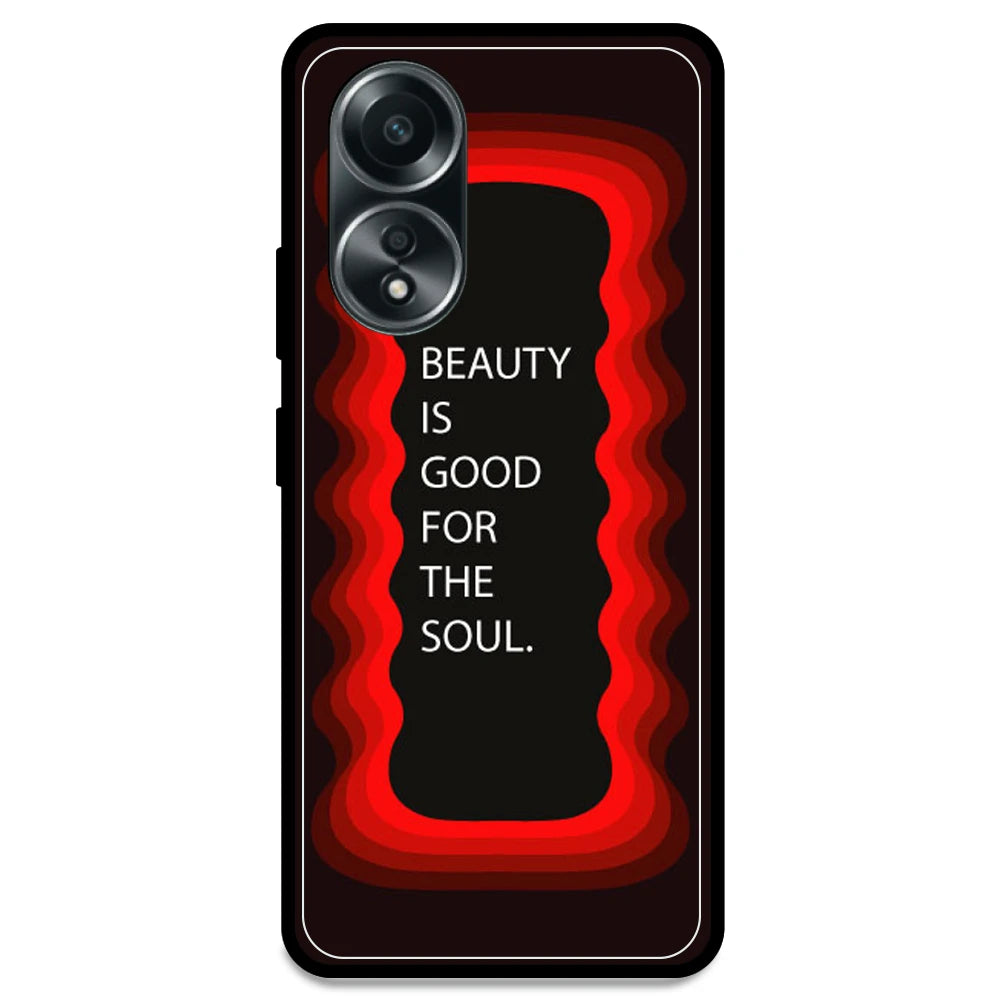 'Beauty Is Good For The Soul' - Red Armor Case For Oppo Models Oppo A58