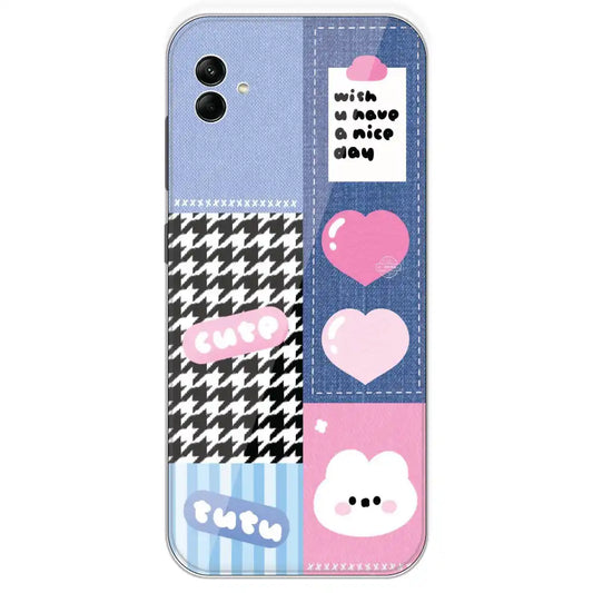 Cute Pink Bear Collage - Printed Silicone Case For Samsung Galaxy A04