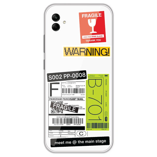 Fragile Labels - Clear Printed Silicone Case For Samsung Galaxy A04