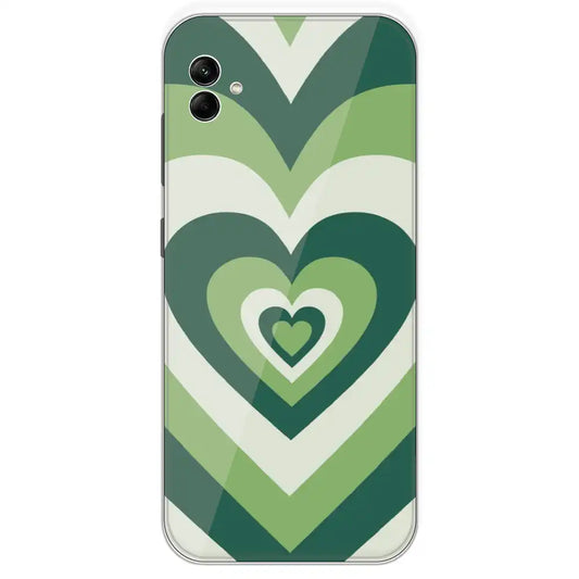 Dark Green Hearts - Printed Silicone Case For Samsung Galaxy A04