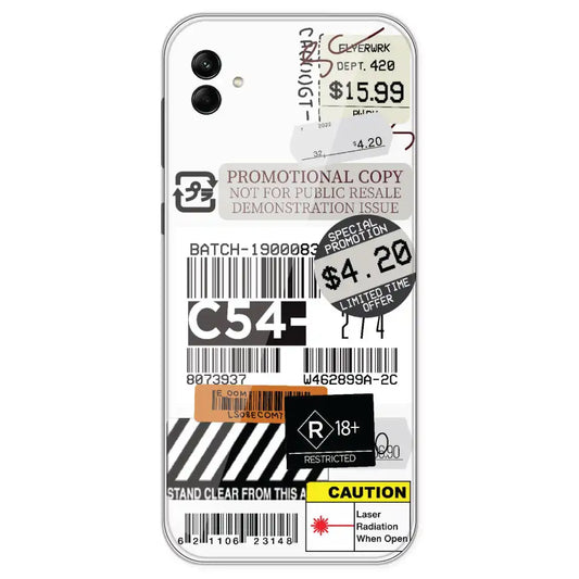 Labels - Clear Printed Silicone Case For Samsung Galaxy A04