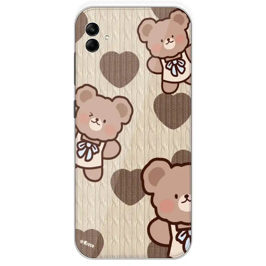 Teddy Heart - Printed Silicone Case For Samsung Galaxy A04