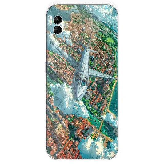 Flying Over City - Printed Silicone Case For Samsung Galaxy A04