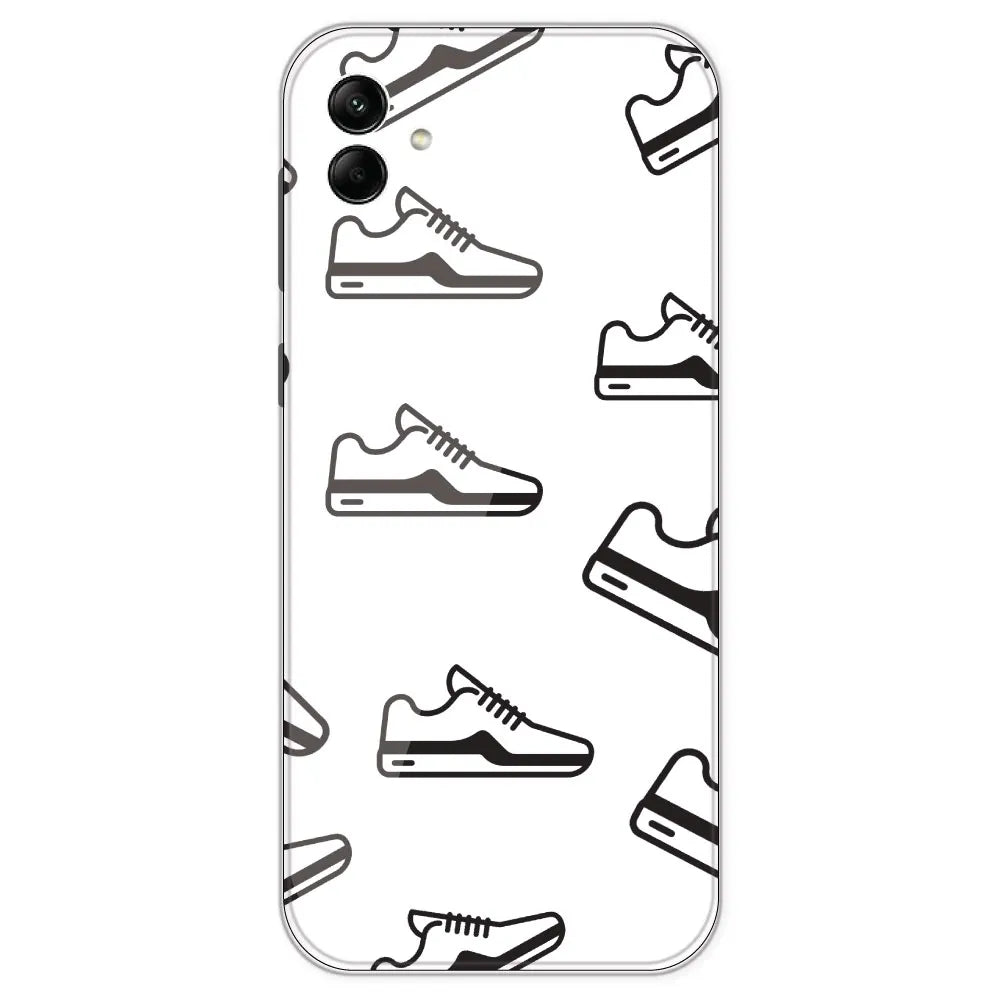Black Sneakers - Clear Printed Silicone Case For Samsung Galaxy A04