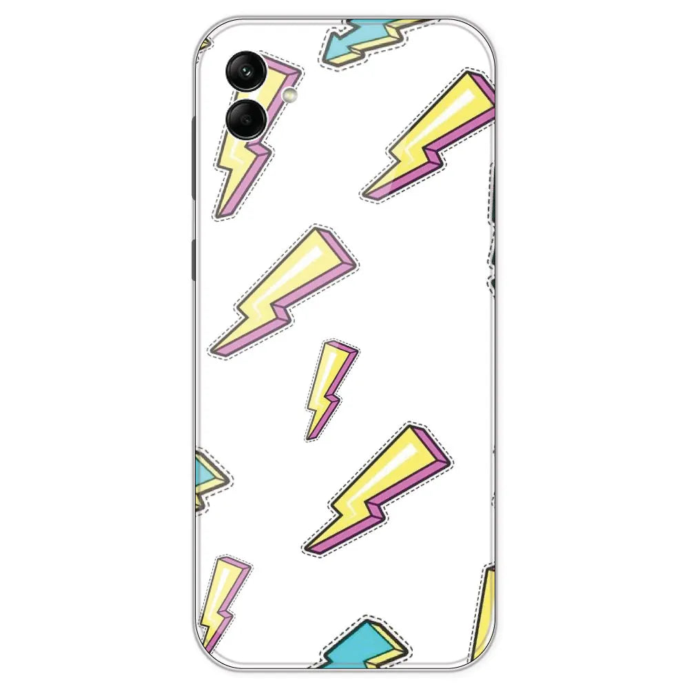 Lighting Bolts - Clear Printed Silicone Case For Samsung Galaxy A04