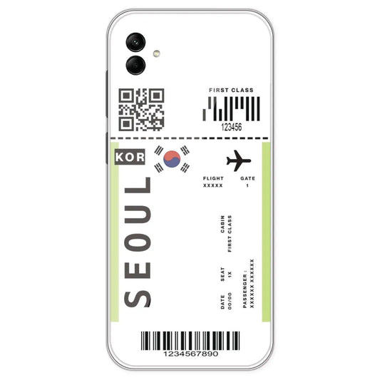 Seoul Ticket - Clear Printed Silicone Case For Samsung Galaxy A04
