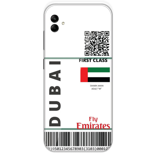 Dubai Ticket - Clear Printed Silicone Case For Samsung Galaxy A04