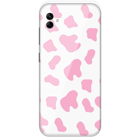Pink Cow Print - Clear Printed Silicone Case For Samsung Galaxy A04