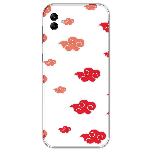 Red Clouds - Clear Printed Silicone Case For Samsung Galaxy A04