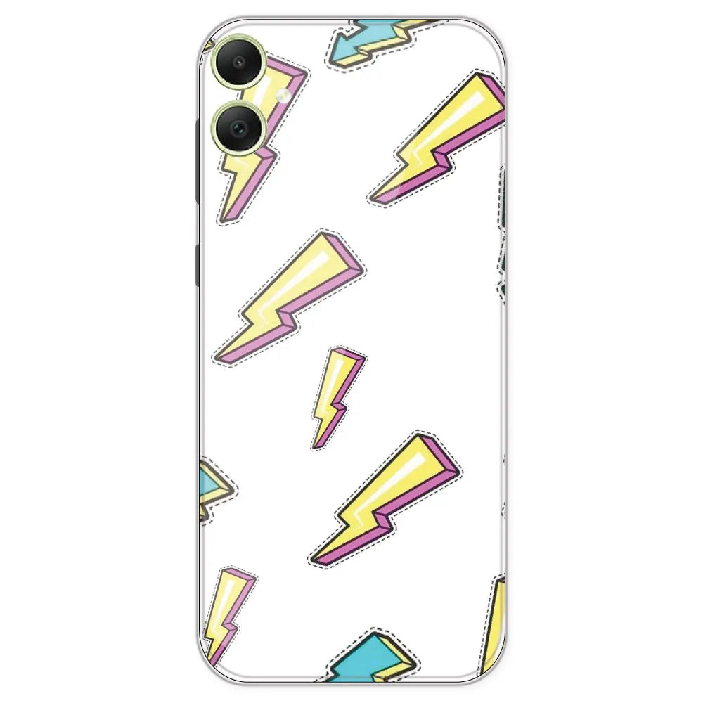 Lighting Bolts - Clear Printed Silicone Case For Samsung Galaxy A05