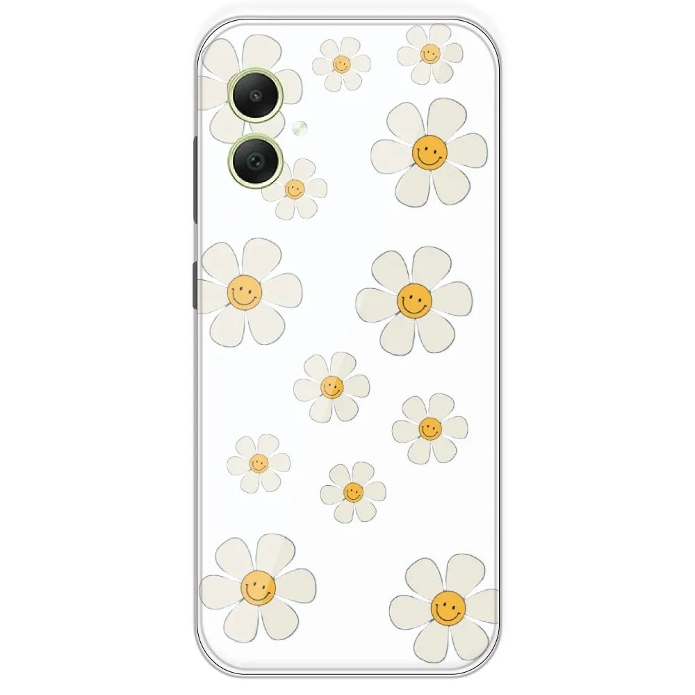 Smile Flowers - Clear Printed Silicone Case For Samsung Galaxy A05