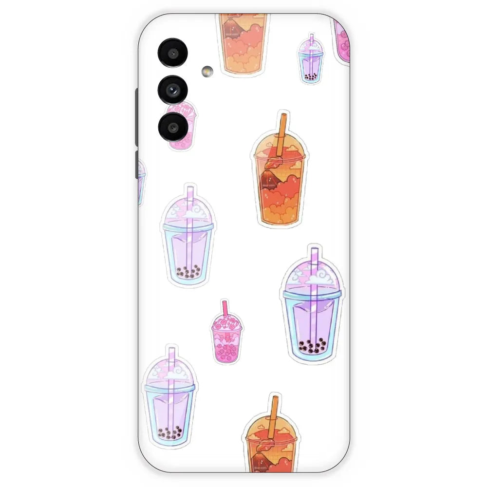 Bubble Tea - Clear Printed Silicone Case For Samsung Galaxy A13