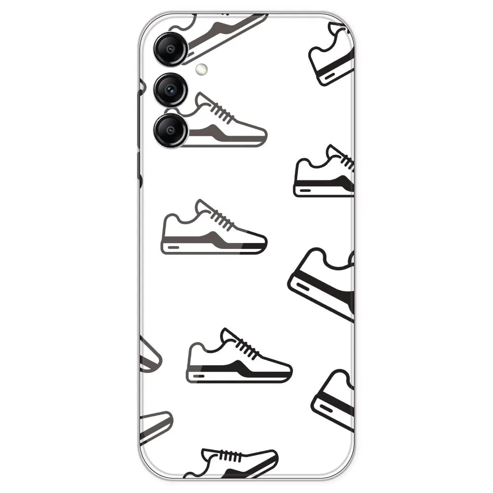 Black Sneakers - Clear Printed Silicone Case For Samsung Galaxy A14