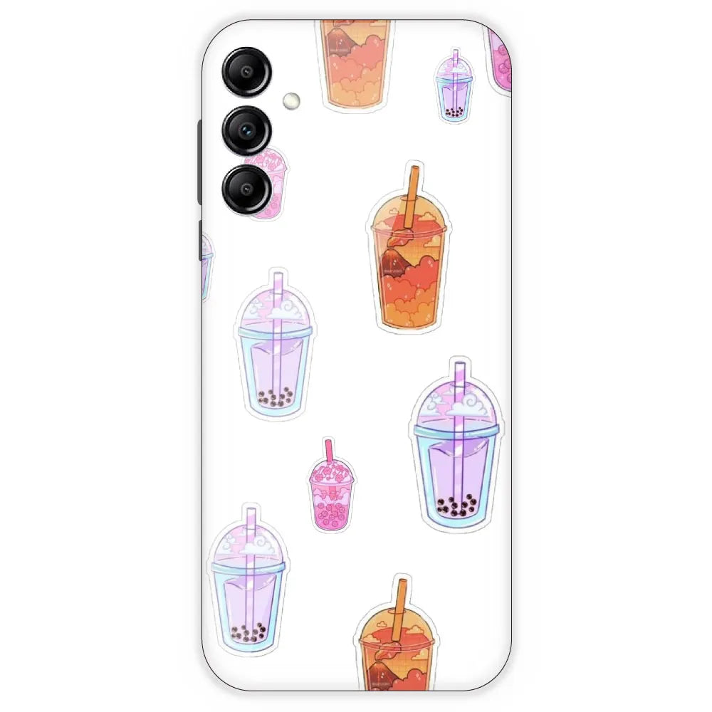 Bubble Tea - Clear Printed Silicone Case For Samsung Galaxy A14