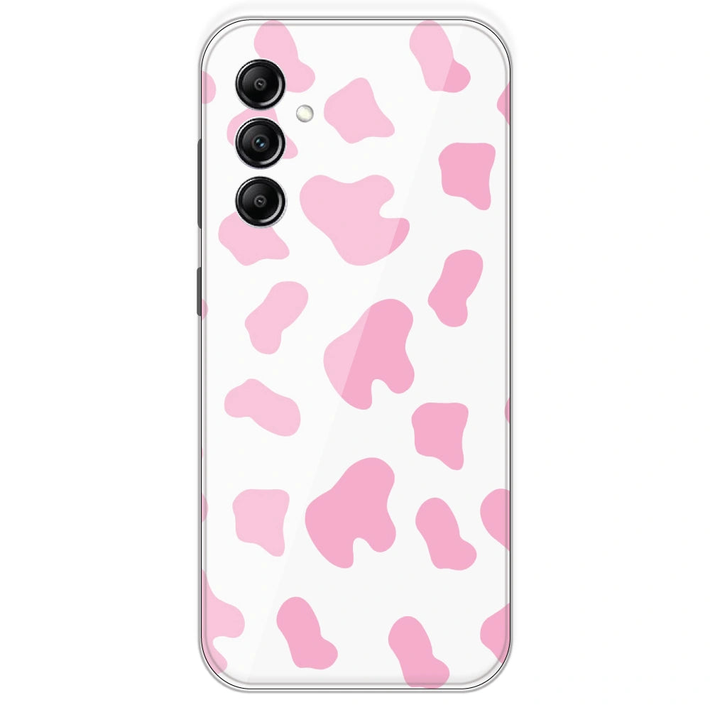 Pink Cow Print - Clear Printed Silicone Case For Samsung Galaxy A14