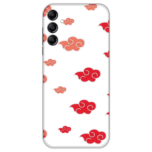 Red Clouds - Clear Printed Silicone Case For Samsung Galaxy A14