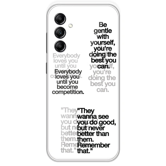 Motivational Quotes - Clear Printed Silicone Case For Samsung Galaxy A14
