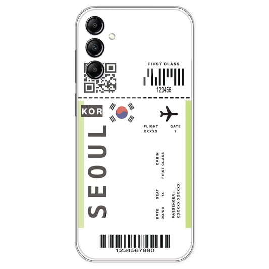 Seoul Ticket - Clear Printed Silicone Case For Samsung Galaxy A14