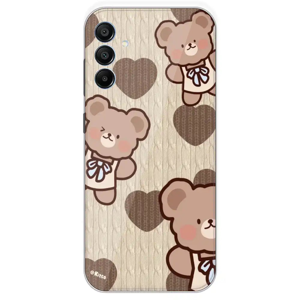 Teddy Heart - Printed Silicone Case For Samsung Galaxy A15