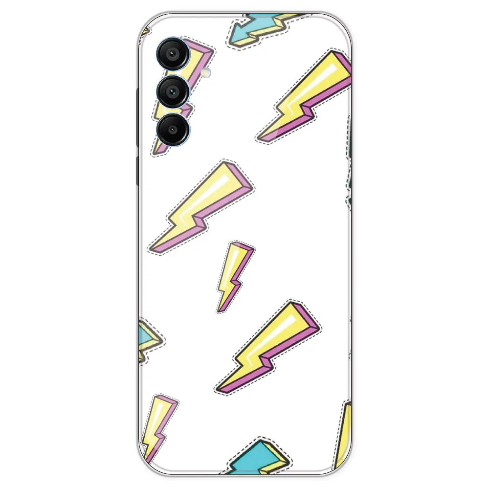 Lighting Bolts - Clear Printed Silicone Case For Samsung Galaxy A15