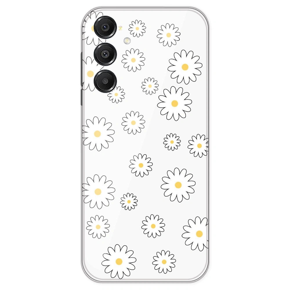 White Flowers - Clear Printed Silicone Case For Samsung Galaxy A16