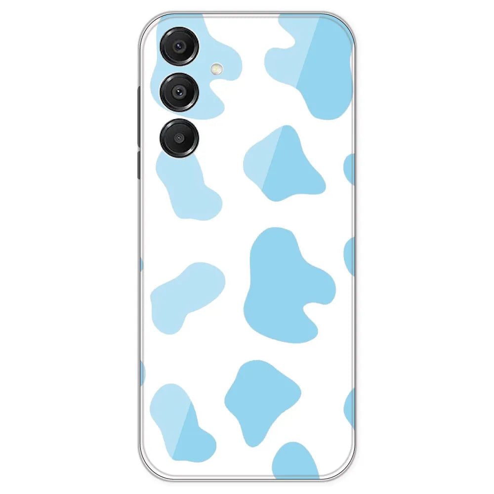 Blue Cow Print - Clear Printed Silicone Case For Samsung Galaxy A16