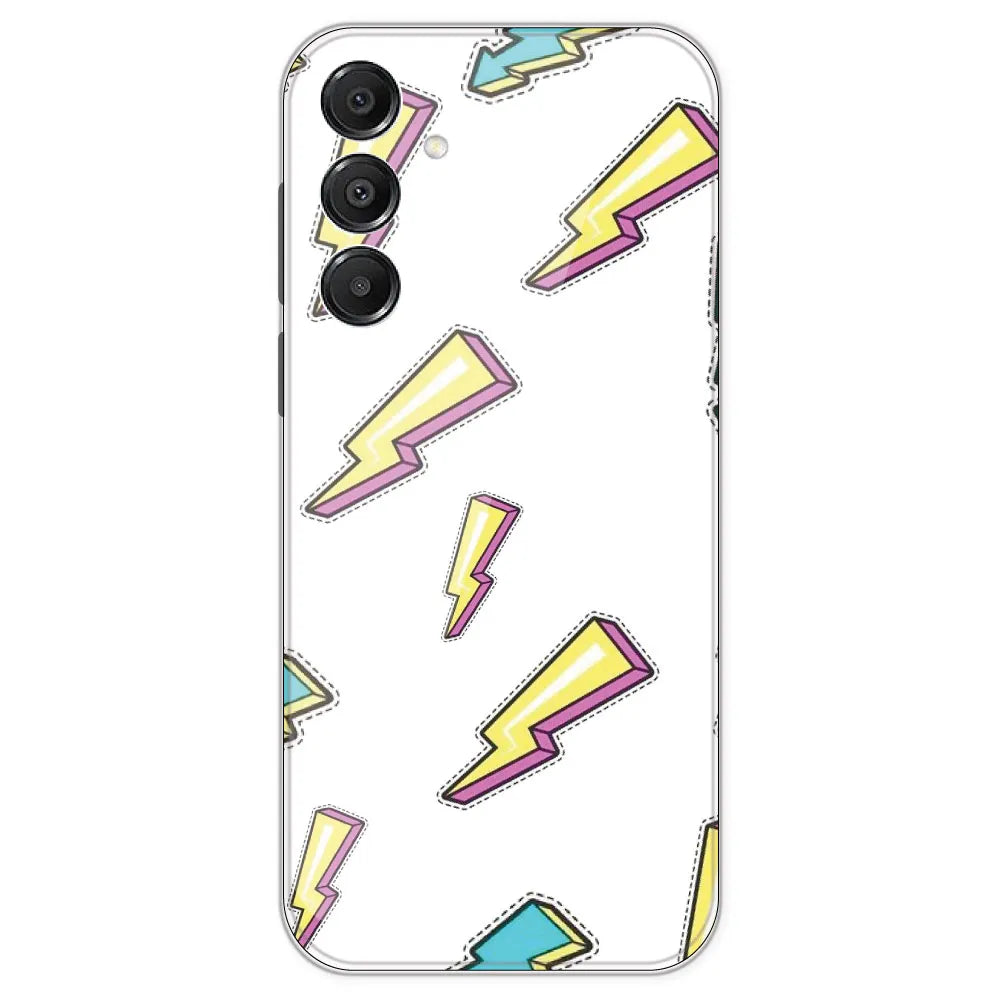 Lighting Bolts - Clear Printed Silicone Case For Samsung Galaxy A16
