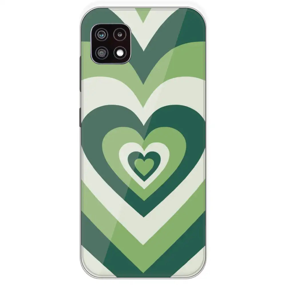 Dark Green Hearts - Printed Silicone Case For Samsung Galaxy A22