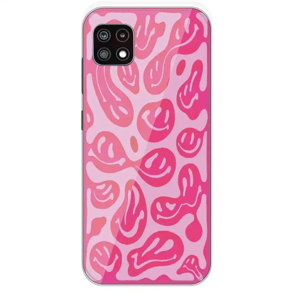 Pink Smilies - Printed Silicone Case For Samsung Galaxy A22