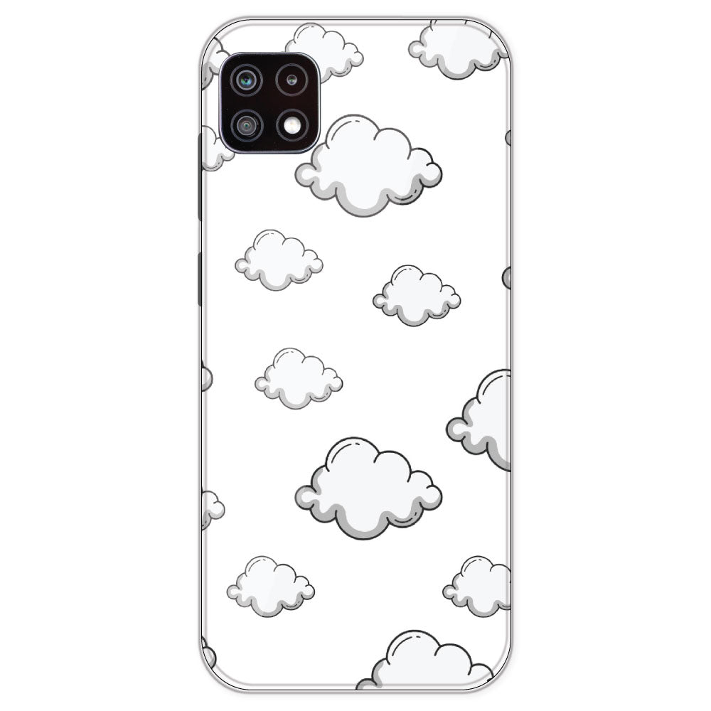 Clouds - Clear Printed Silicone Case For Samsung Galaxy A22
