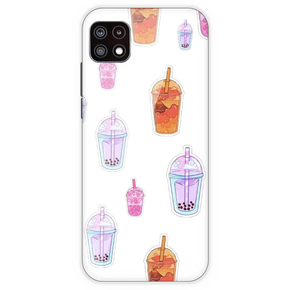 Bubble Tea - Clear Printed Silicone Case For Samsung Galaxy A22