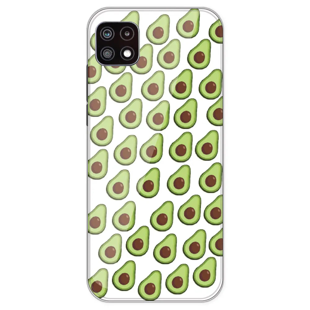 Avocado - Clear Printed Silicone Case For Samsung Galaxy A22