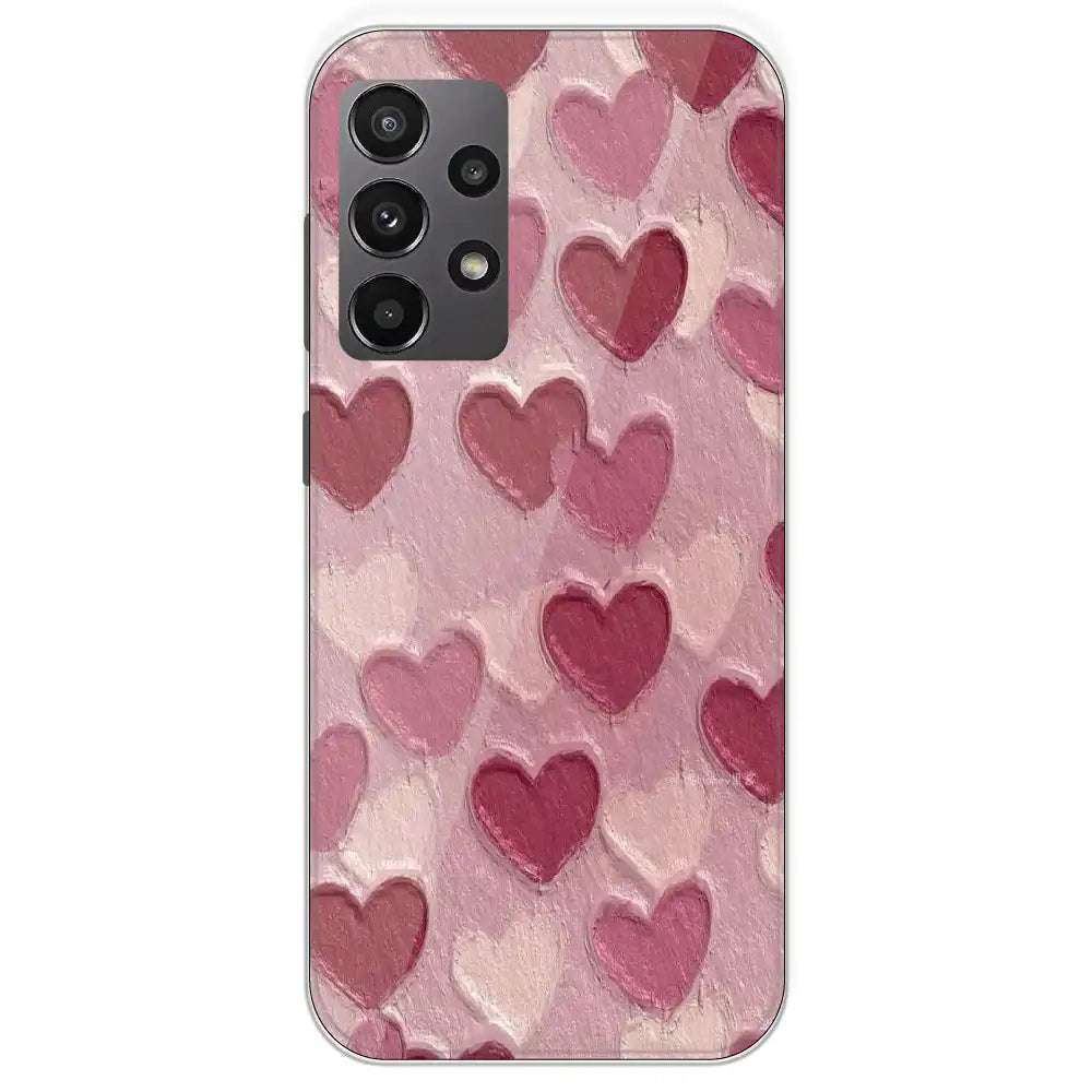 Pastel Hearts Love - Printed Silicone Case For Samsung Galaxy A23