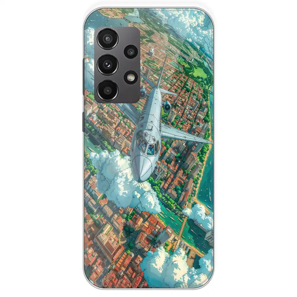 Flying Over City - Printed Silicone Case For Samsung Galaxy A23