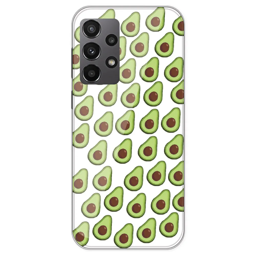 Avocado - Clear Printed Silicone Case For Samsung Galaxy A23