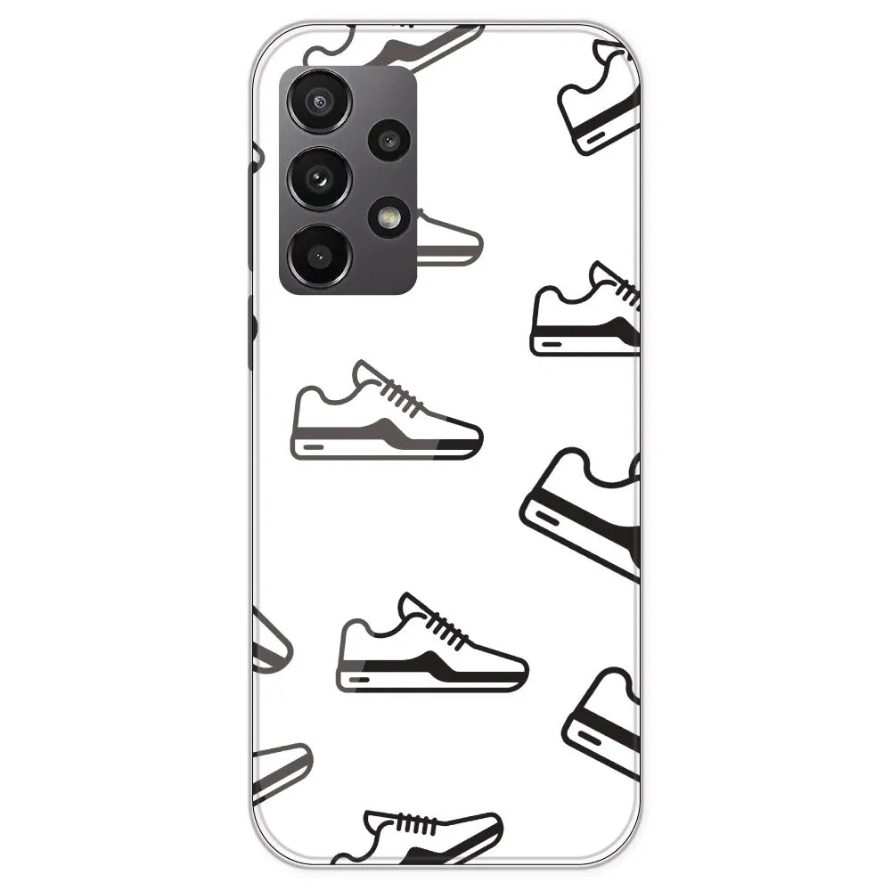 Black Sneakers - Clear Printed Silicone Case For Samsung Galaxy A23