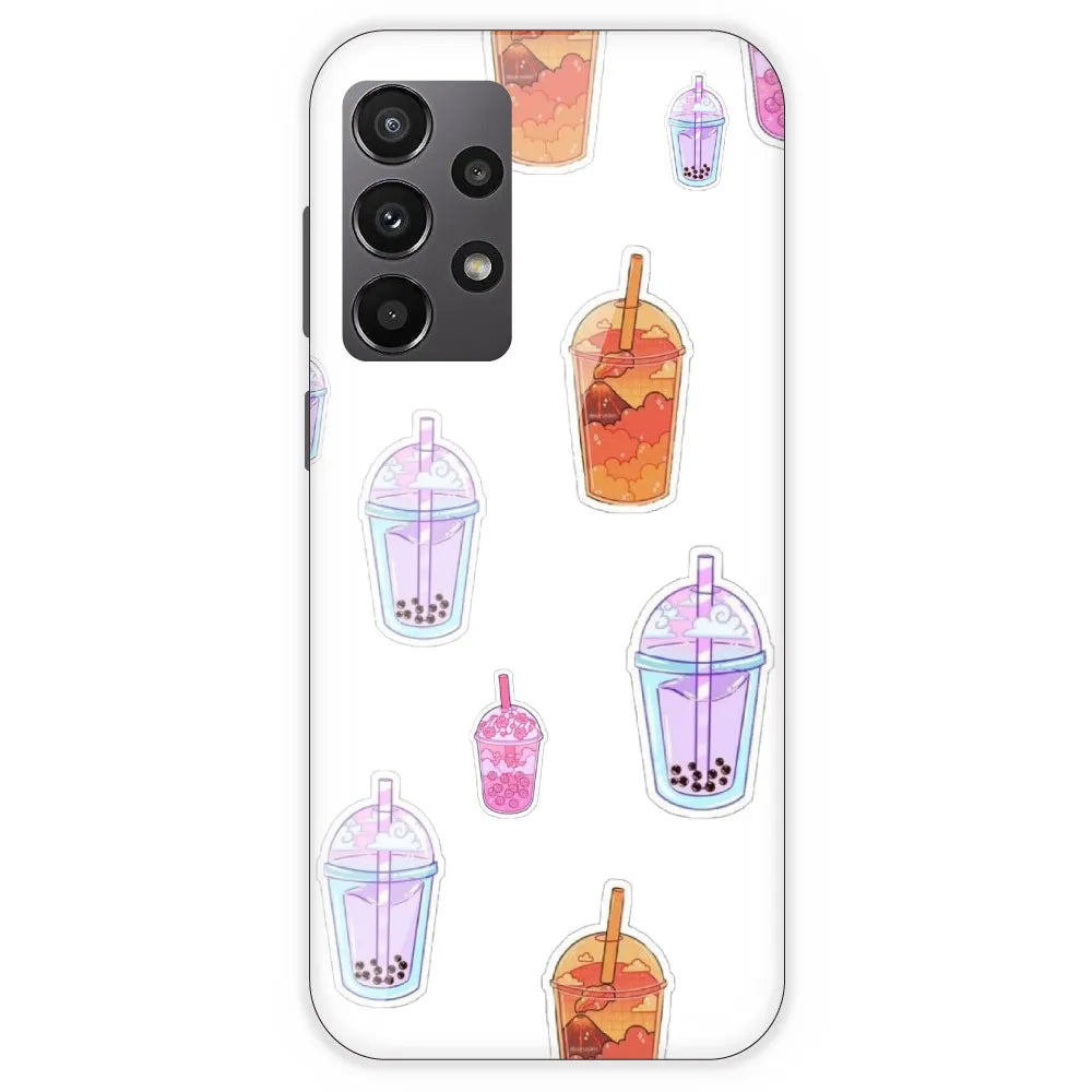 Bubble Tea - Clear Printed Silicone Case For Samsung Galaxy A23