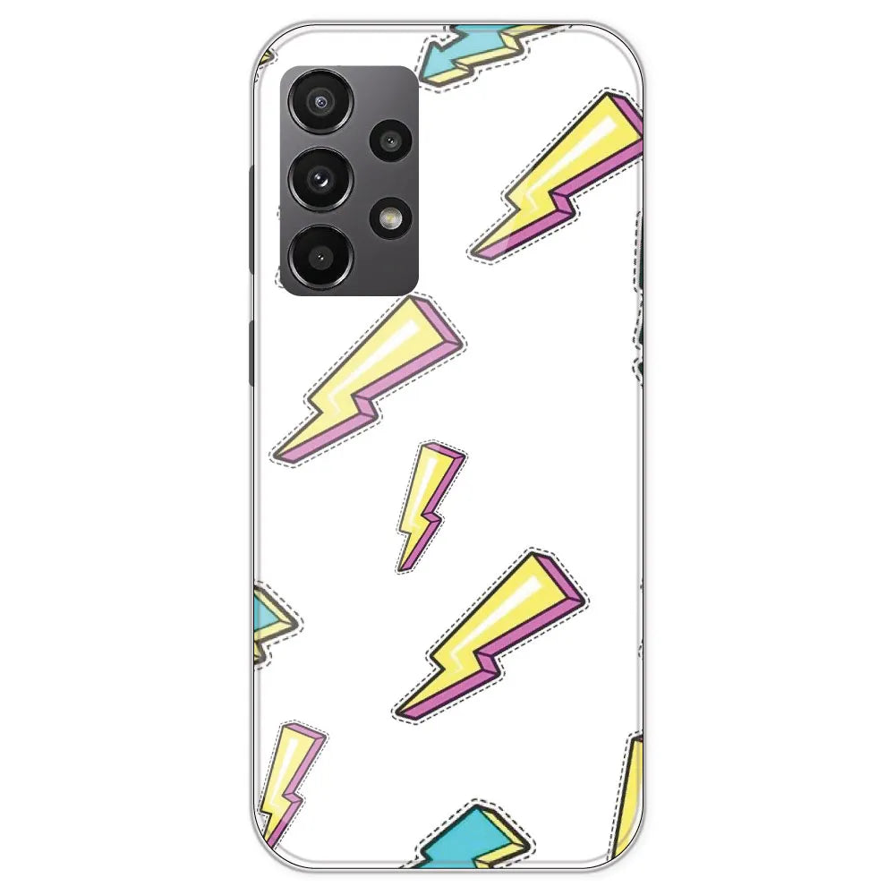 Lighting Bolts - Clear Printed Silicone Case For Samsung Galaxy A23