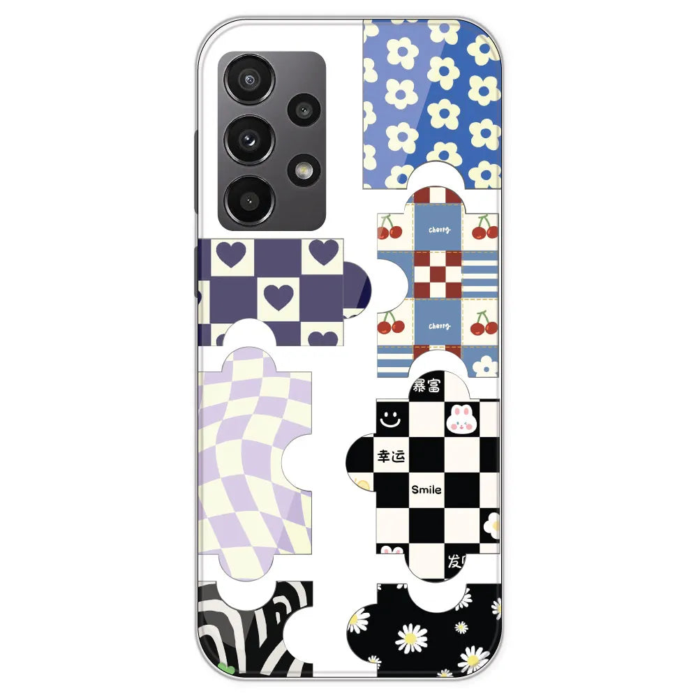 Aesthetic Puzzle - Clear Printed Silicone Case For Samsung Galaxy A23