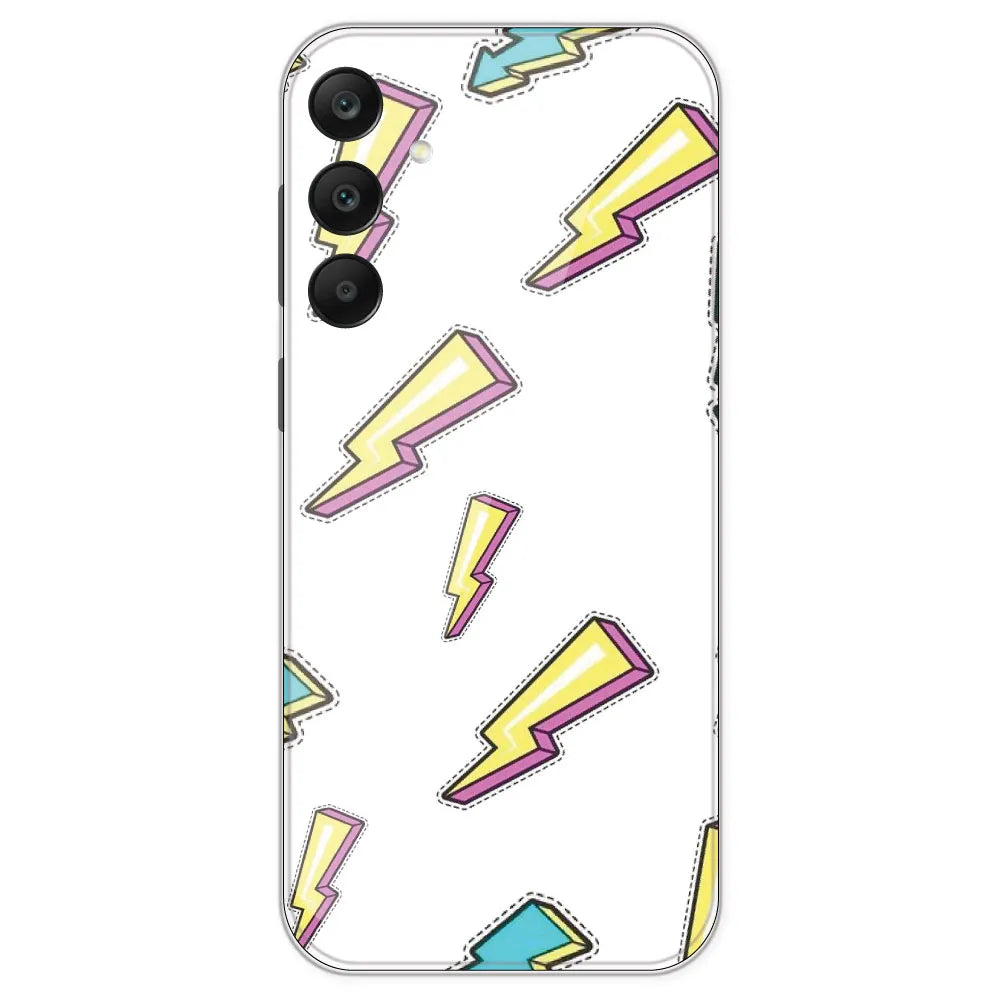 Lighting Bolts - Clear Printed Silicone Case For Samsung Galaxy A25