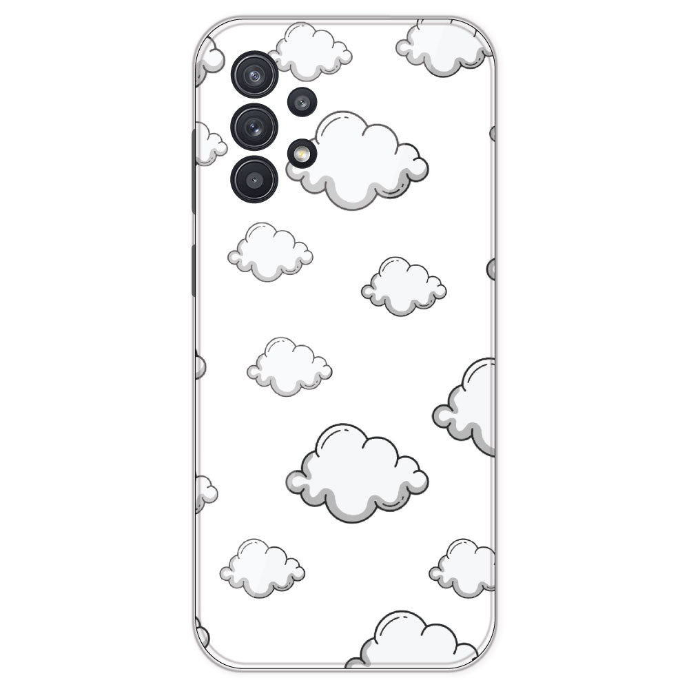 Clouds - Clear Printed Silicone Case For Samsung Galaxy A32