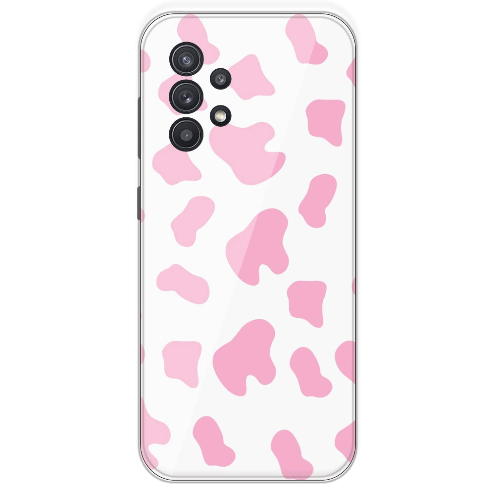 Pink Cow Print - Clear Printed Silicone Case For Samsung Galaxy A32