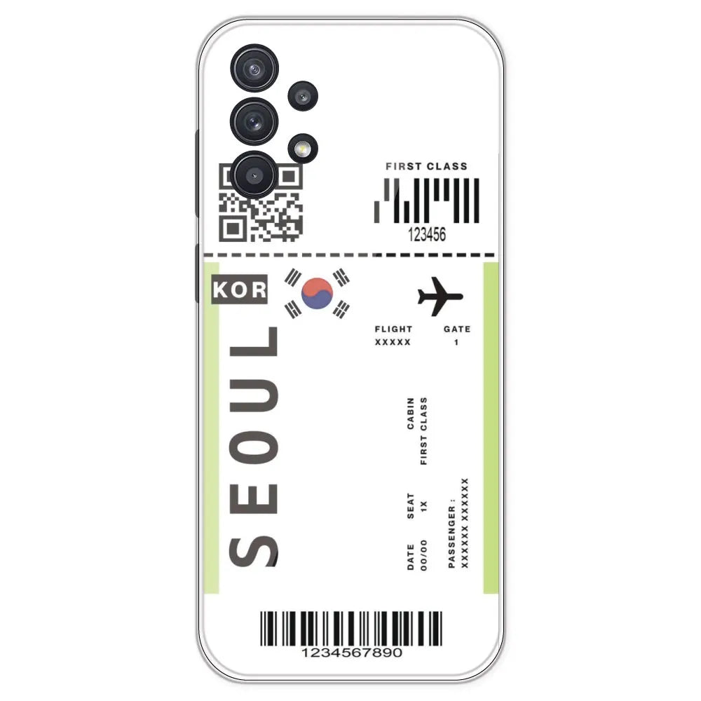 Seoul Ticket - Clear Printed Silicone Case For Samsung Galaxy A32